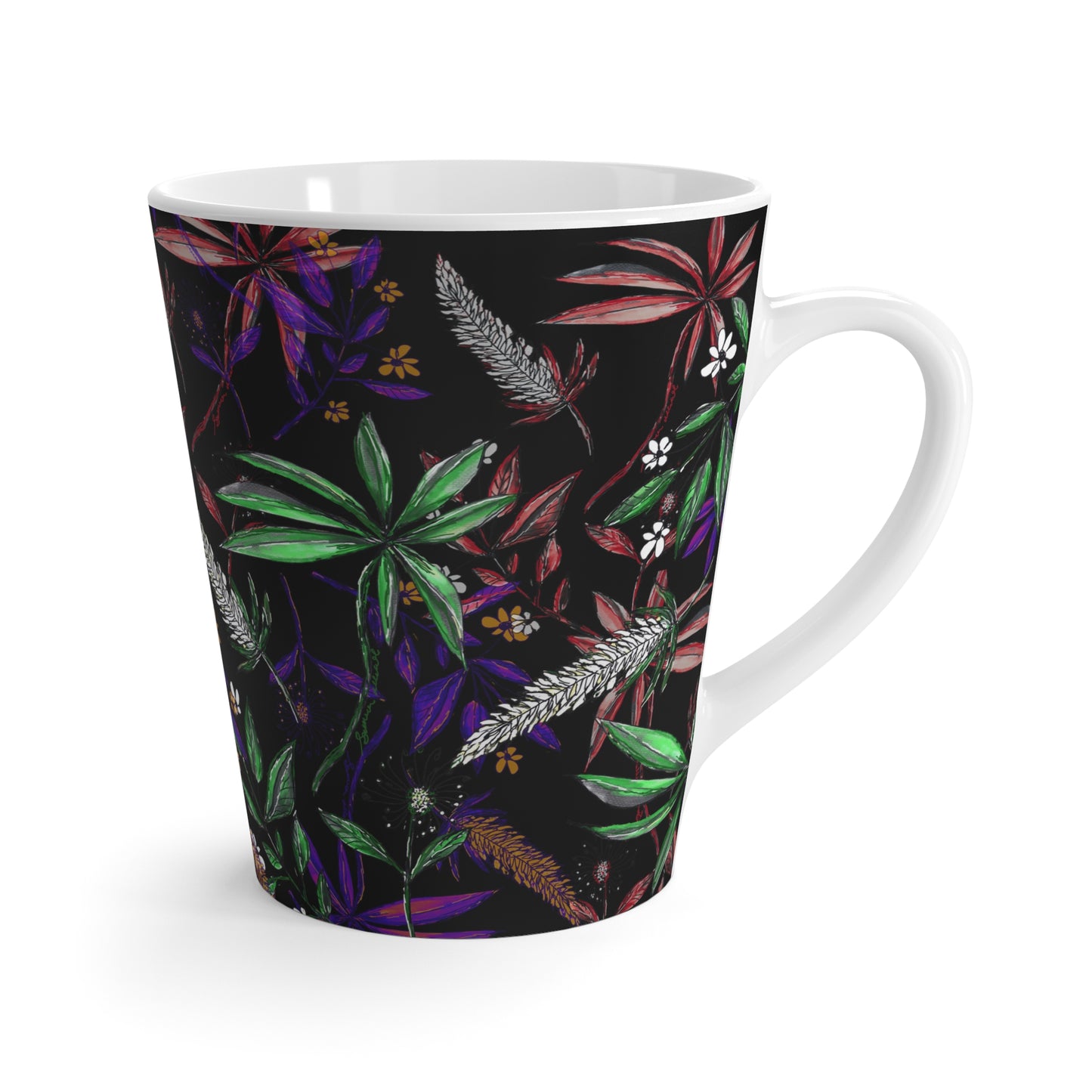 Latte Mug, Singapore Botanics Inspired Gift for Her, Birthday Coffee Cup, Teacher Appreciation Present, Unique Kitchen Decor