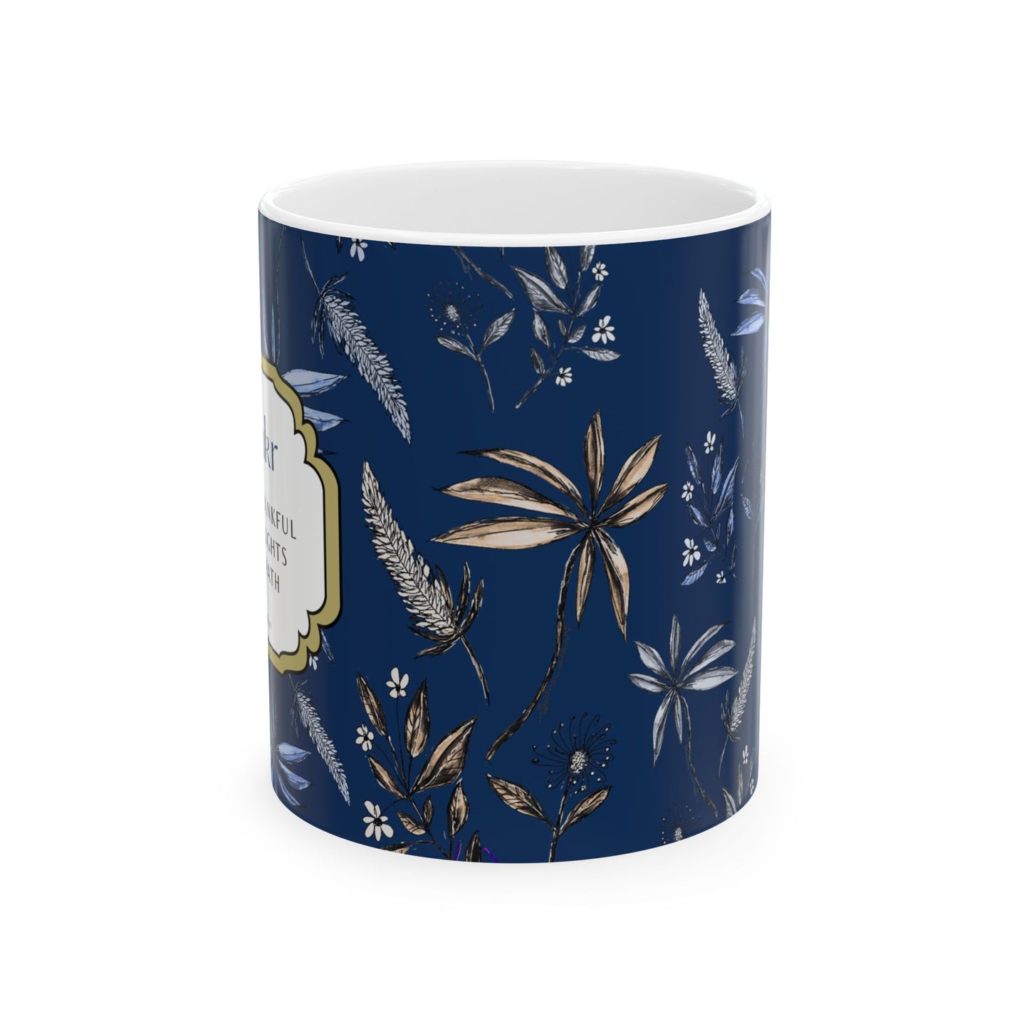 Ceramic Mug, Arabic Word 'SHUKR' Gratefulness Thanks, Original Artwork by Malik and Wolff, Coffee Cup, Tea Mug, Thankful Gift, Gratitude