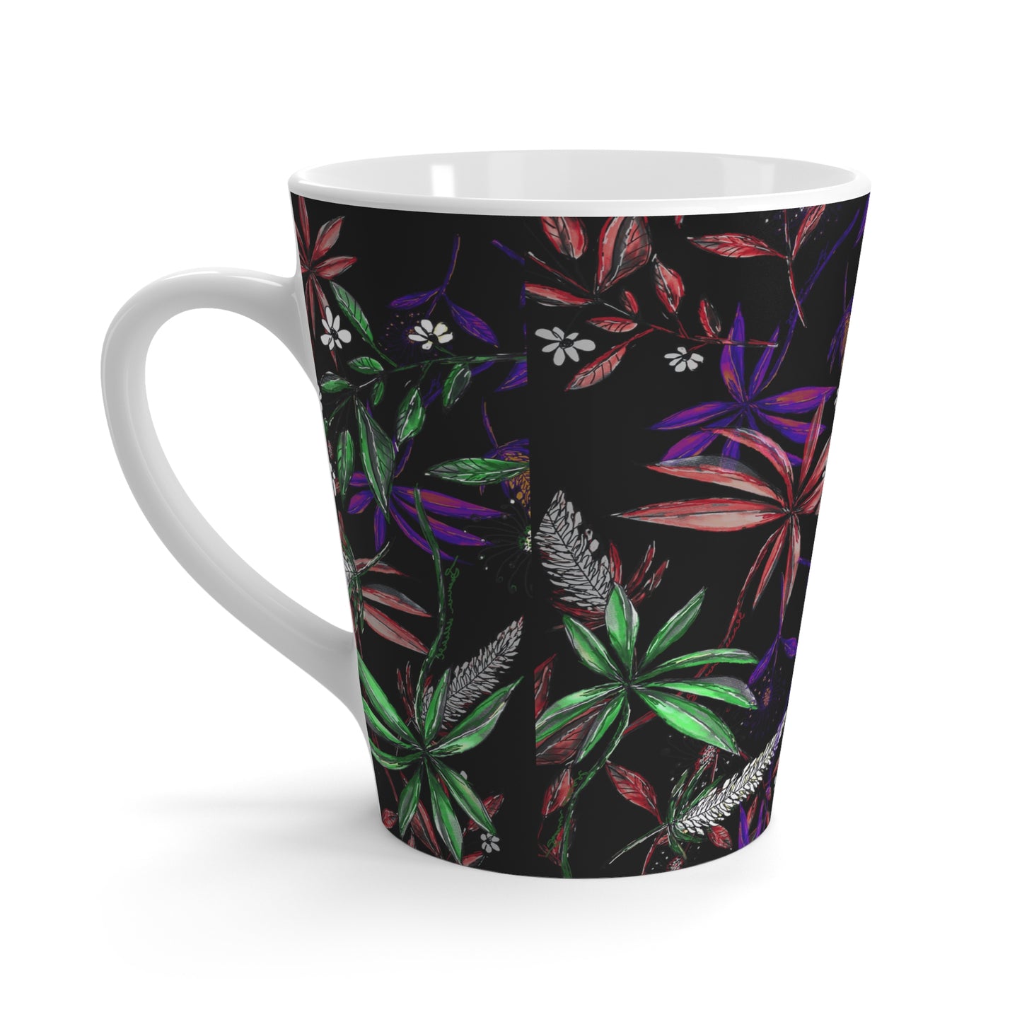 Latte Mug, Singapore Botanics Inspired Gift for Her, Birthday Coffee Cup, Teacher Appreciation Present, Unique Kitchen Decor