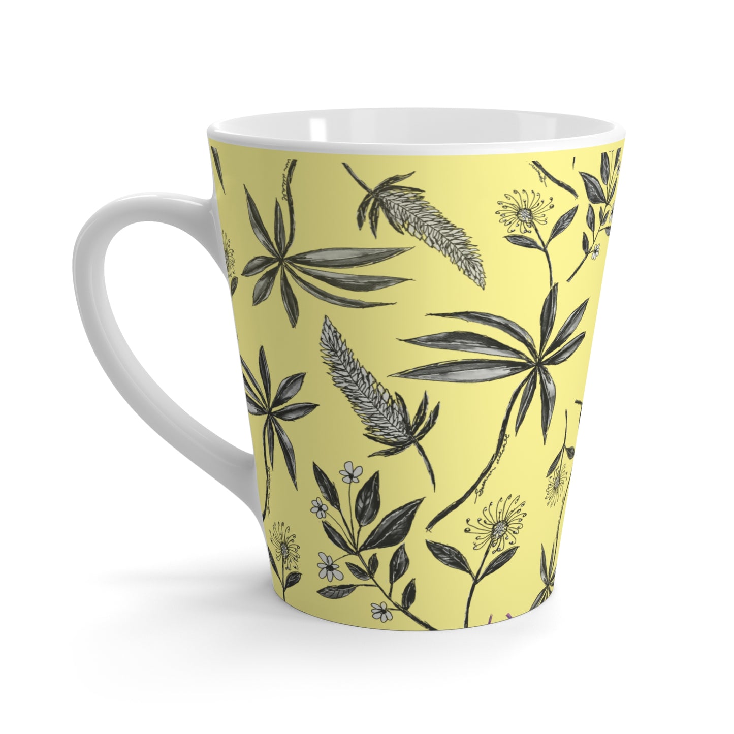 Yellow Singapore Botanics Coffee Mug - Unique Coffee Lover Gift for Birthday, Teachers, Galentine's Day, Ramadan, Eid Luxury Gifting