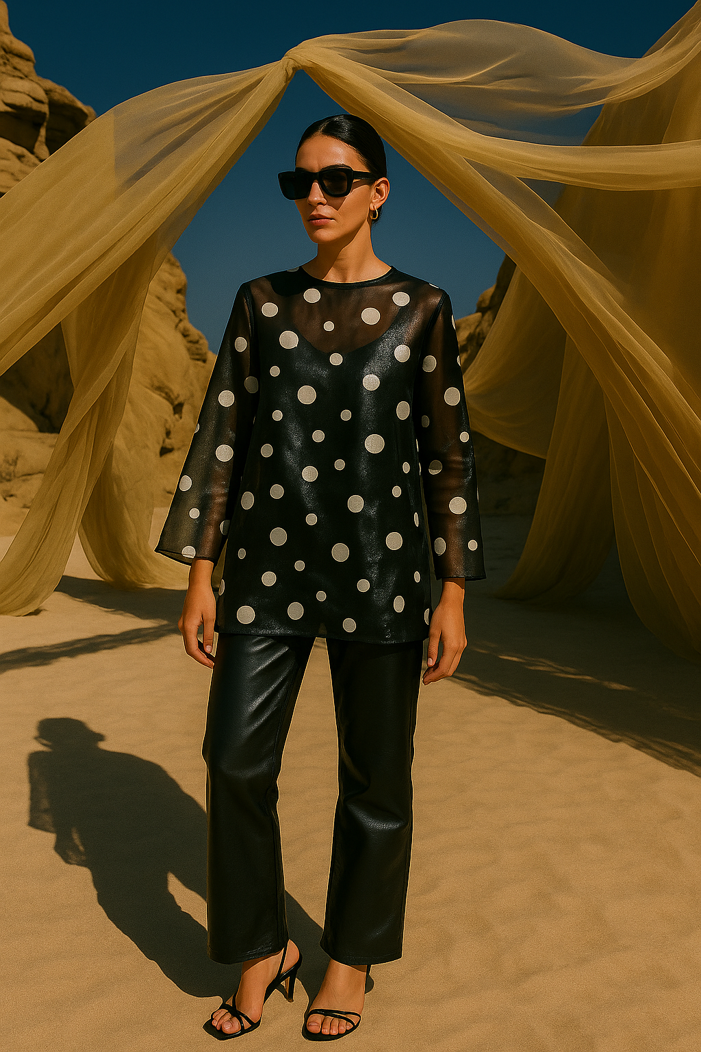 Organza White Polka Dot shirt