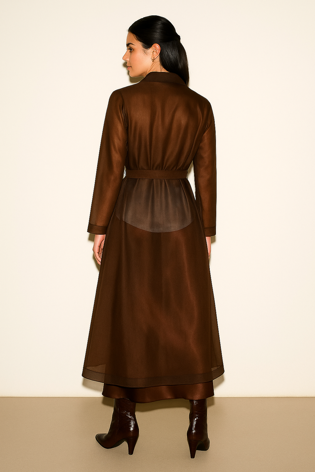 ESPRESSO ORGANZA COAT DRESS
