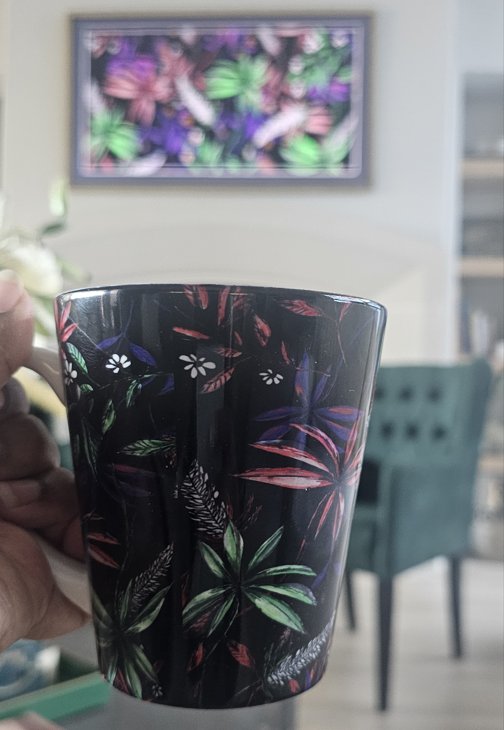 Latte Mug, Singapore Botanics Inspired Gift for Her, Birthday Coffee Cup, Teacher Appreciation Present, Unique Kitchen Decor