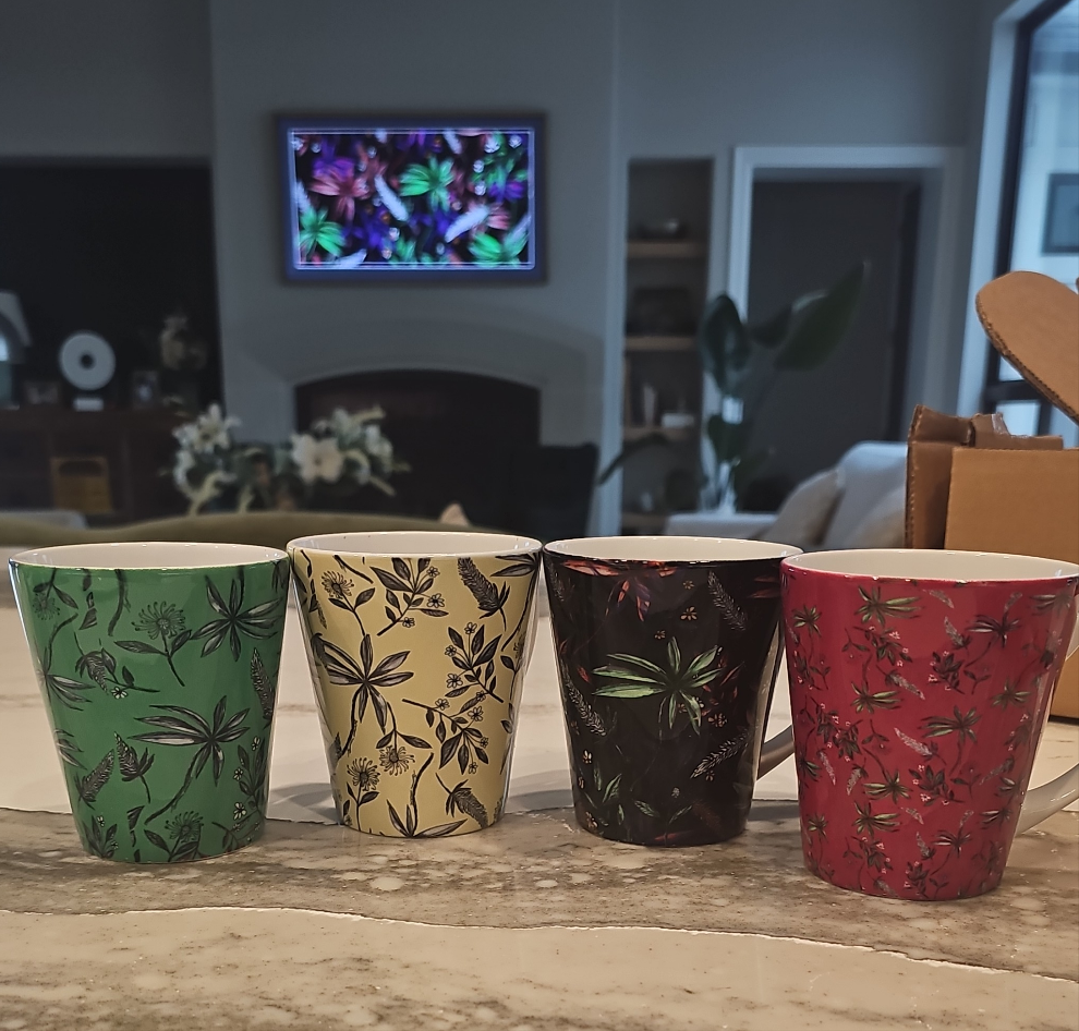 Latte Mug, Singapore Botanics Inspired Gift for Her, Birthday Coffee Cup, Teacher Appreciation Present, Unique Kitchen Decor