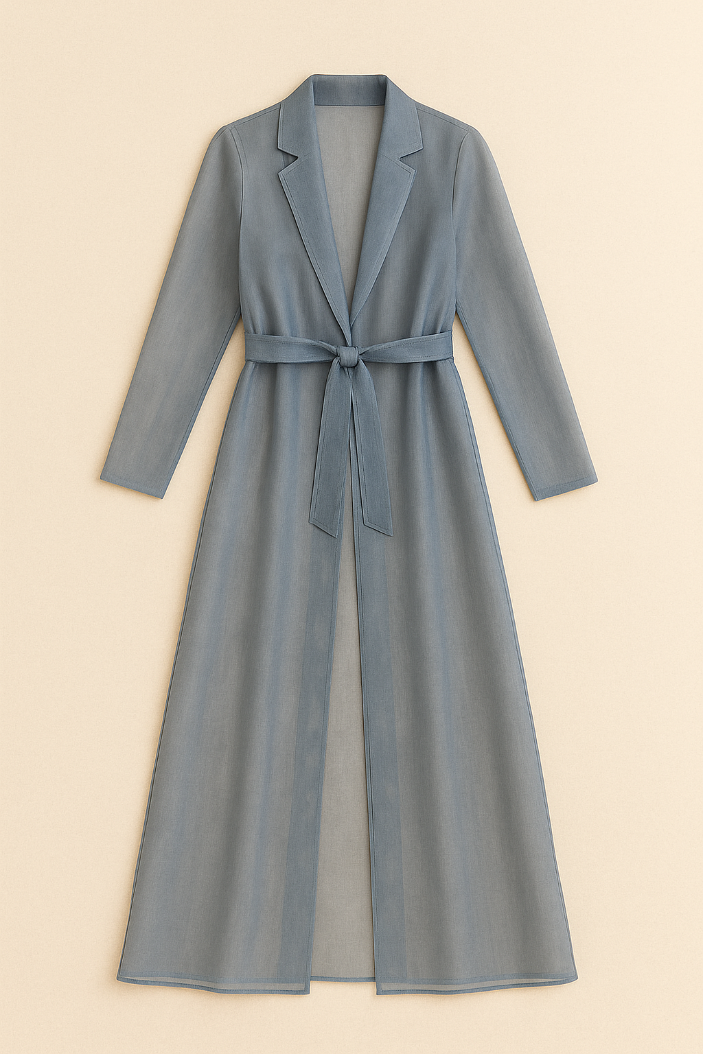 BLUE GREY ORGANZA COAT DRESS