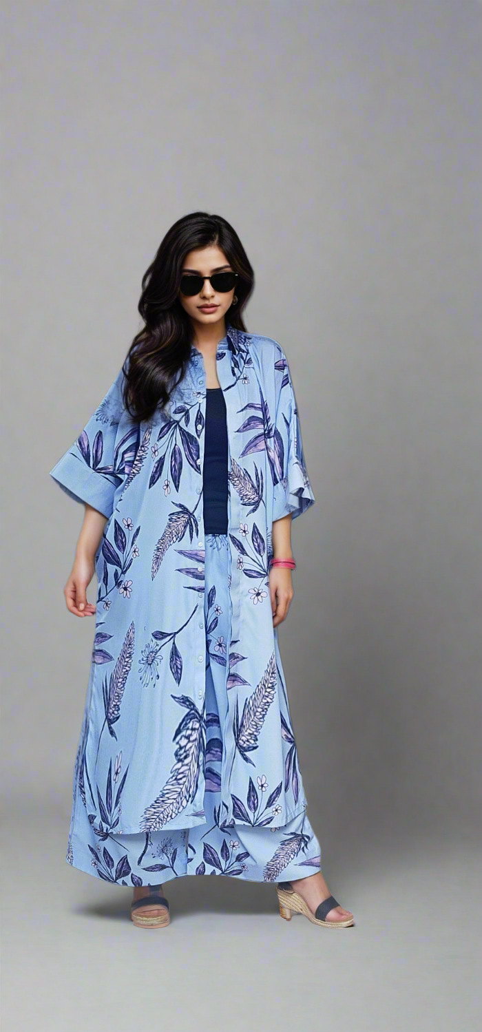 Fuchsia Botanica kaftan shirt set⁸