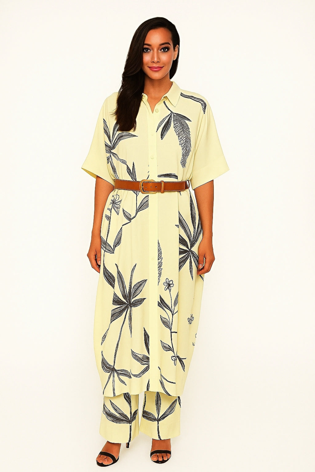 Fuchsia Botanica kaftan shirt set⁸