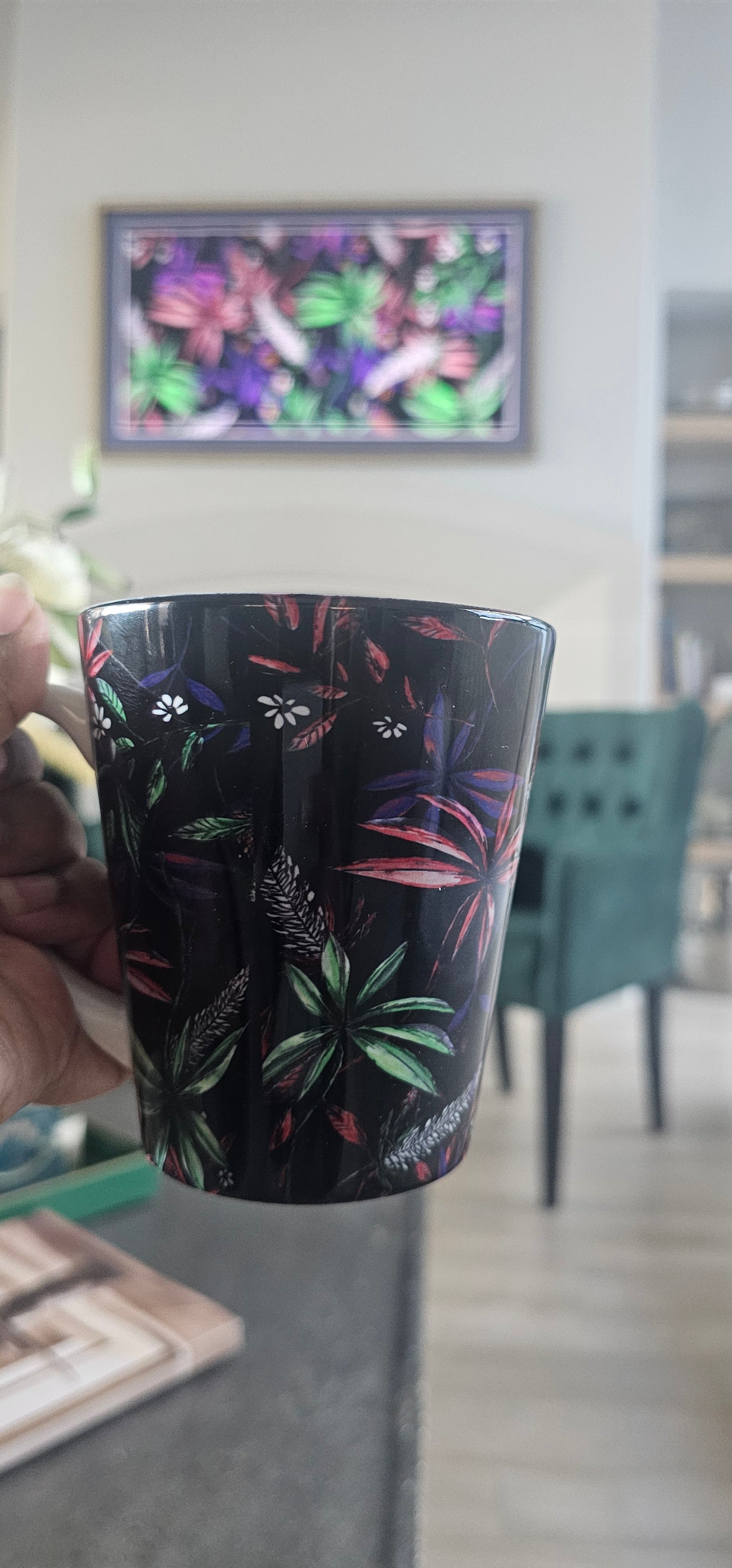Latte Mug, Singapore Botanics Inspired Gift for Her, Birthday Coffee Cup, Teacher Appreciation Present, Unique Kitchen Decor