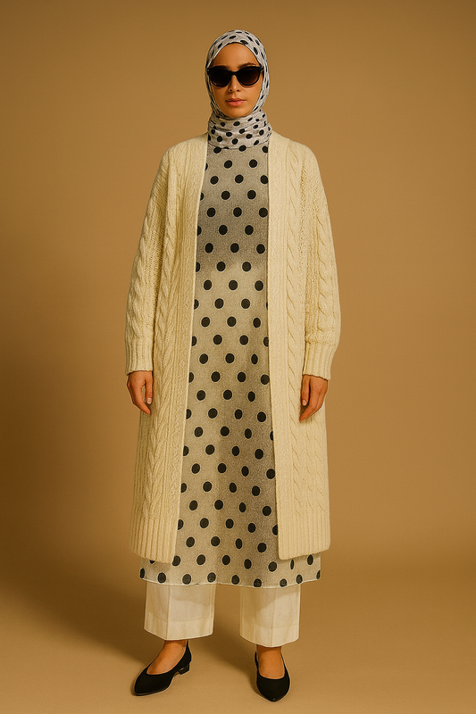 White Beyond Delicate Polka Dot Shift Dress