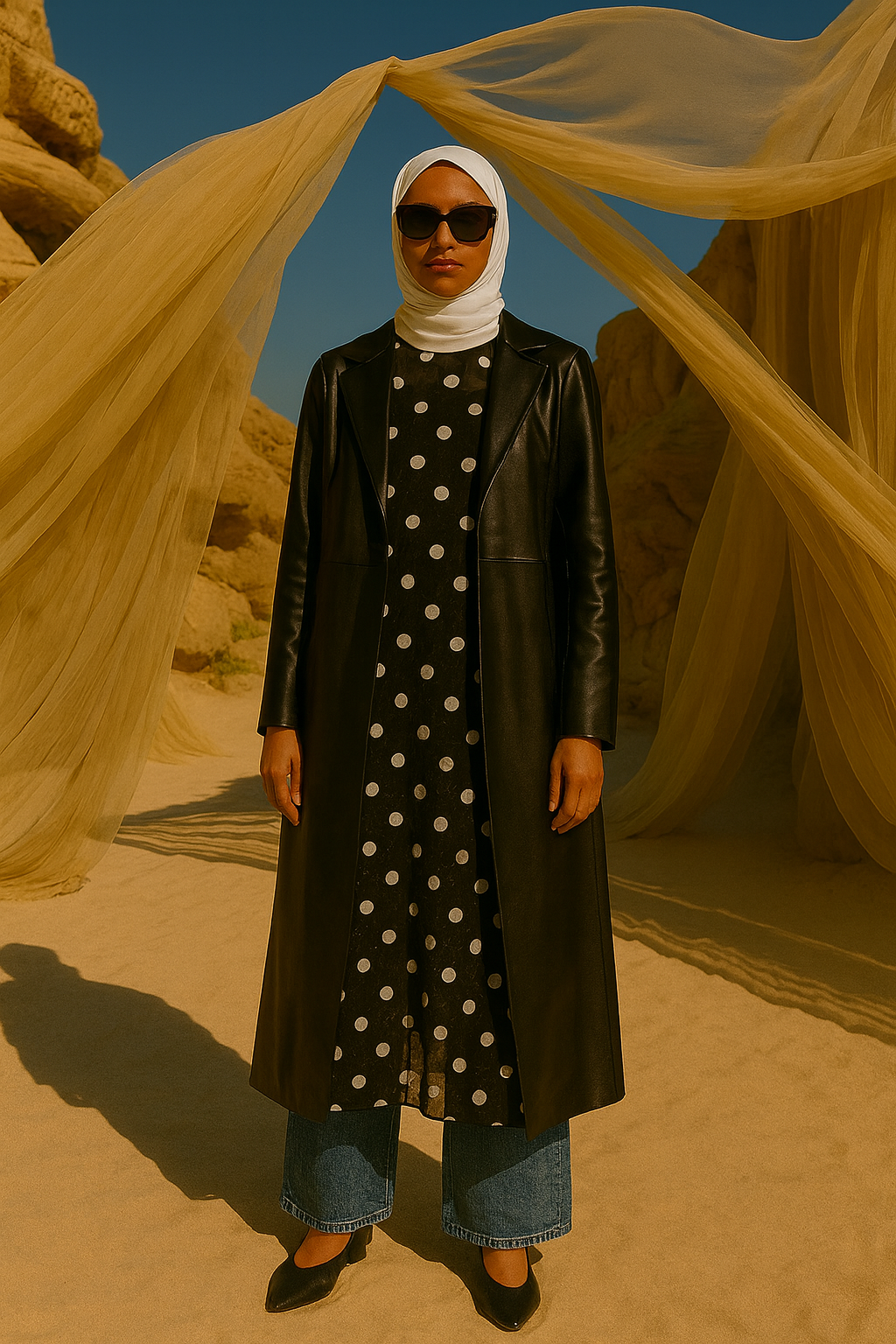 Black Beyond Delicate Polka Dot Shift Dresses