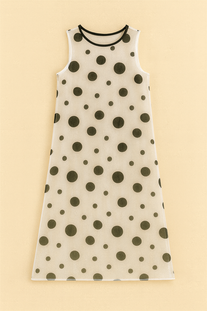 White Beyond Delicate Polka Dot Shift Dress