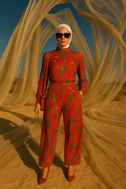 Crimson Forest Top and Pant Set
