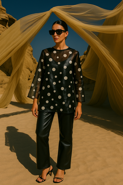 Organza White Polka Dot shirt