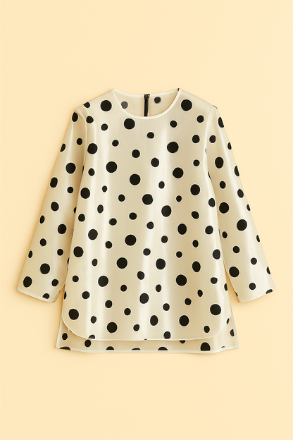 White Organza Polka Dot shirt