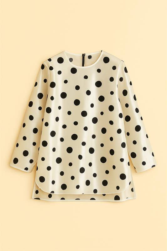 White Organza Polka Dot shirt