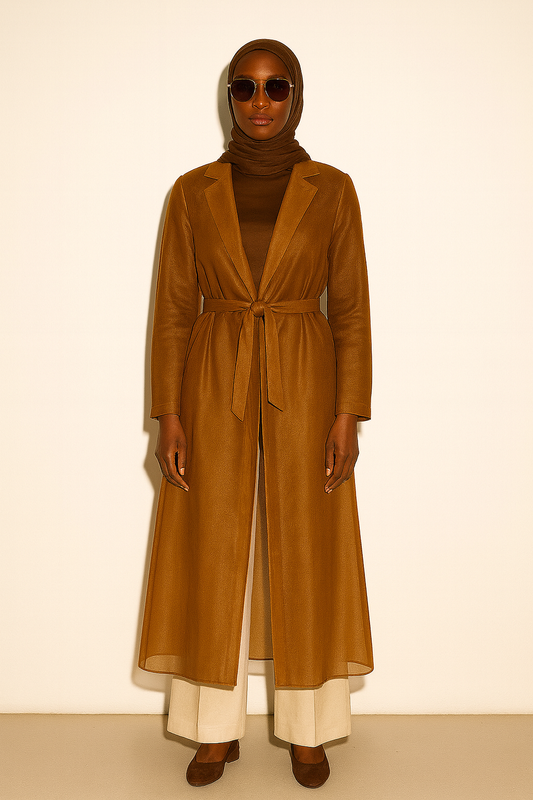 BRONZE ORGANZA COAT DRESS