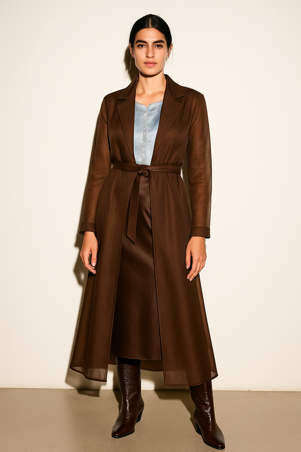 ESPRESSO ORGANZA COAT DRESS