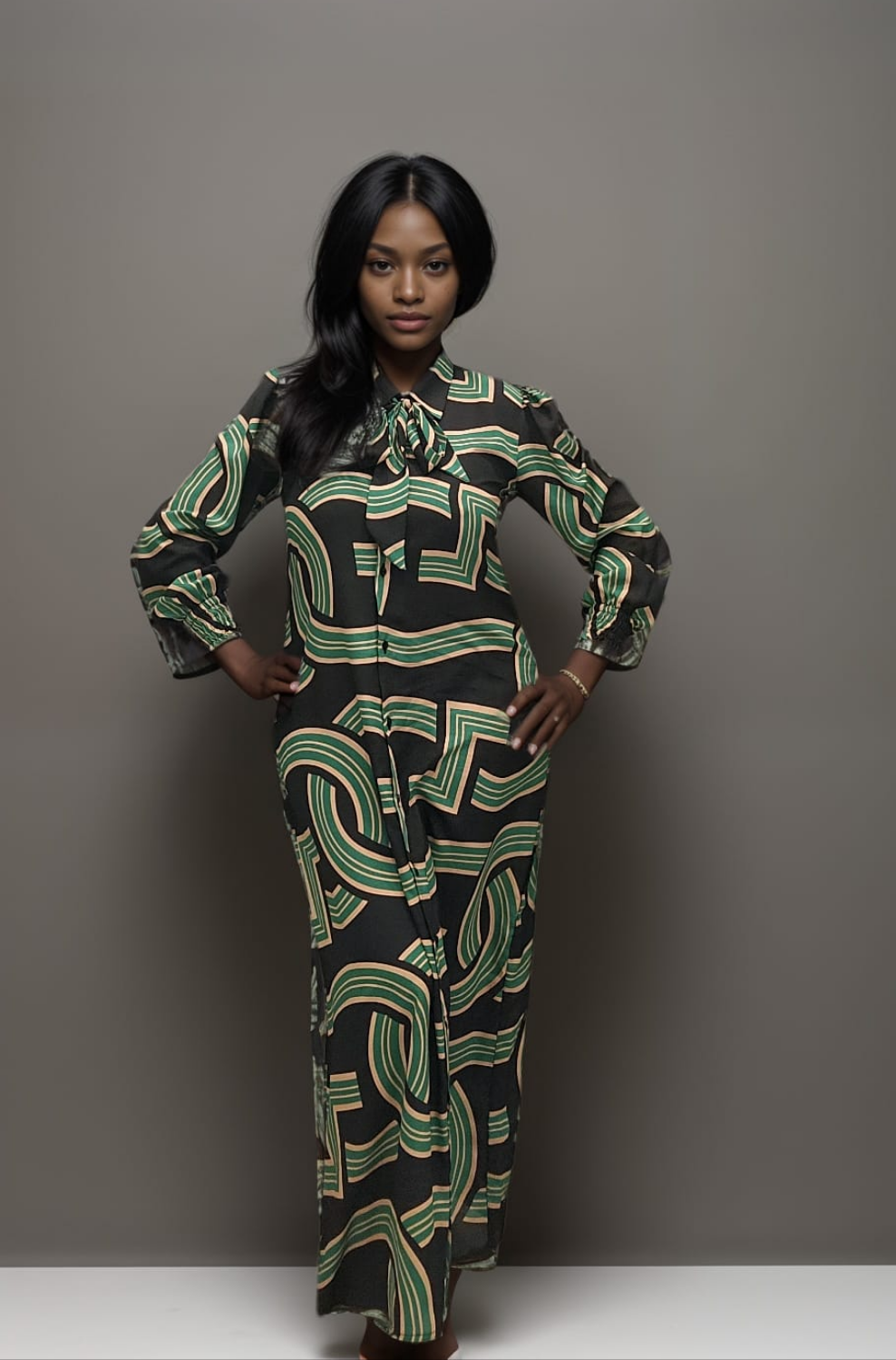 Senegal A-Line Dress with Necktie Malik & Wolff Senegal A-Line Dress with Necktie Malik & Wolff