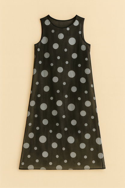 Black Beyond Delicate Polka Dot Shift Dresses