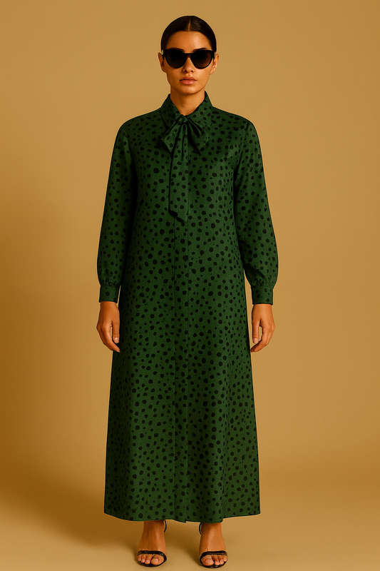 Laos A-Line Dress with Necktie