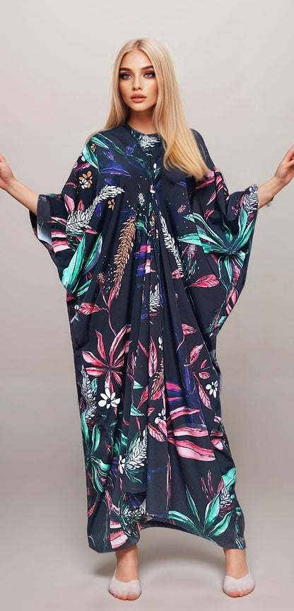 Botanic Bloom Kaftan- Midnight Tropics